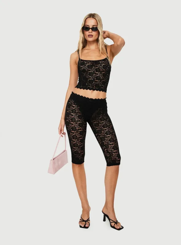 Torrin Lace Capri Pants Black made by Princess Polly