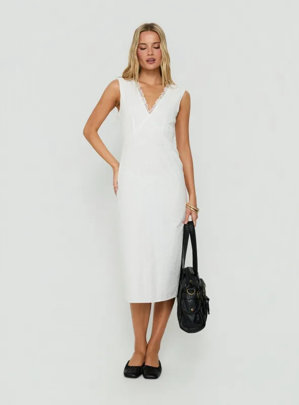 Eloisah Sleeveless Midi Dress White made by Princess Polly