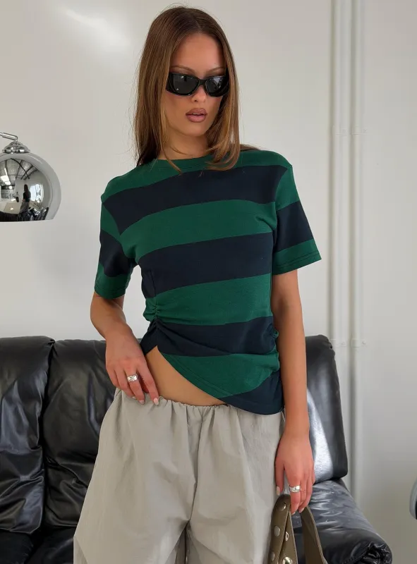 In Transit Tee Green Stripe made by Lioness