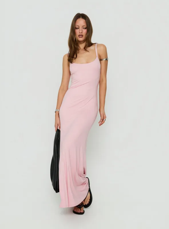 Elecia Scoop Maxi Dress Marshmallow Pink made by Princess Polly