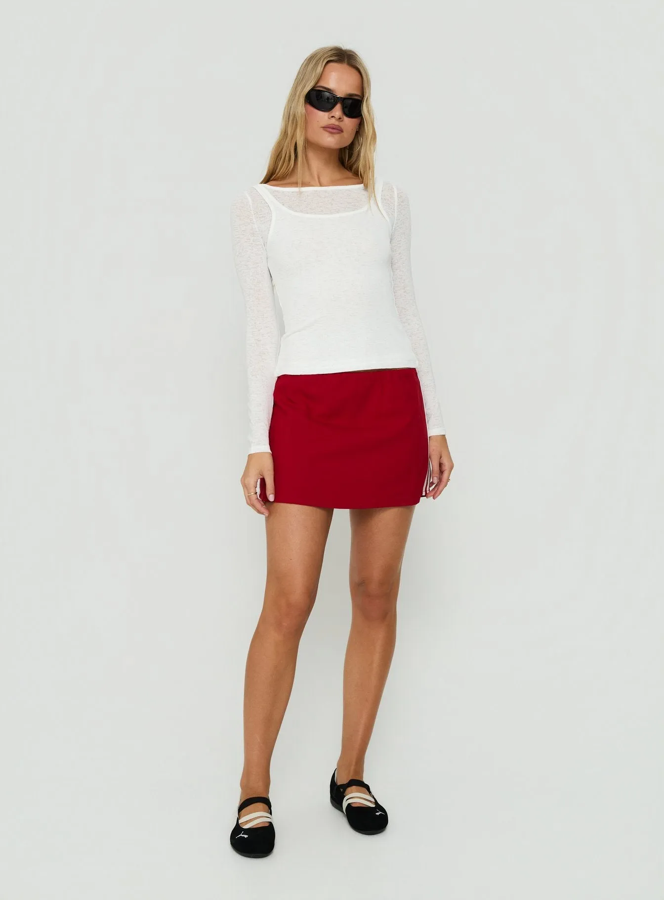 Torrance Sporty Skort Red / White sold by Princess Polly product image thumbnail 3