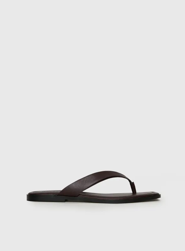 Alara Flat Thong Sandals Brown made by Princess Polly