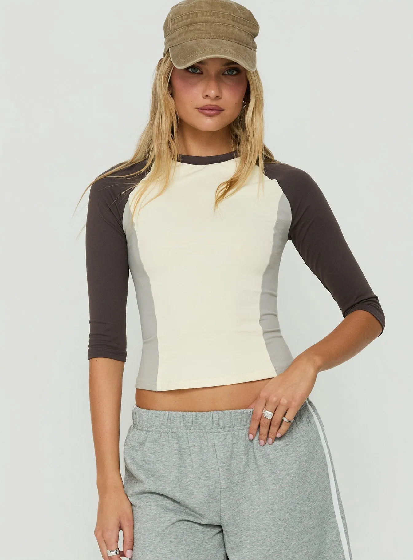 Daily Define 3/4 Sleeve Raglan Tee Multi sold by Princess Polly product image thumbnail 2
