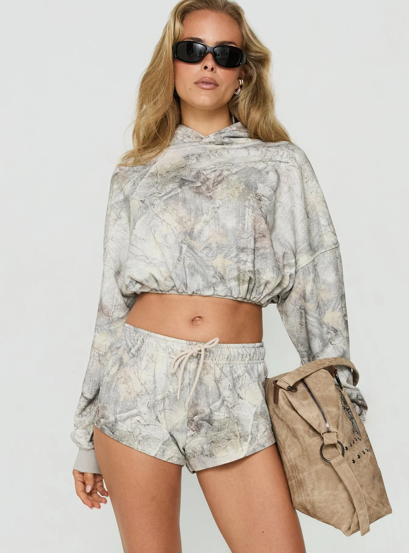 Quinncy Low Rise Sweat Shorts Camo sold by Princess Polly product image thumbnail 2