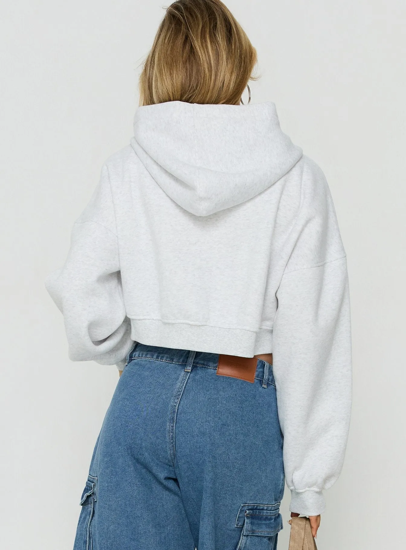 Zellah Double Ended Zipper Hoodie Grey Marle sold by Princess Polly product image thumbnail 5