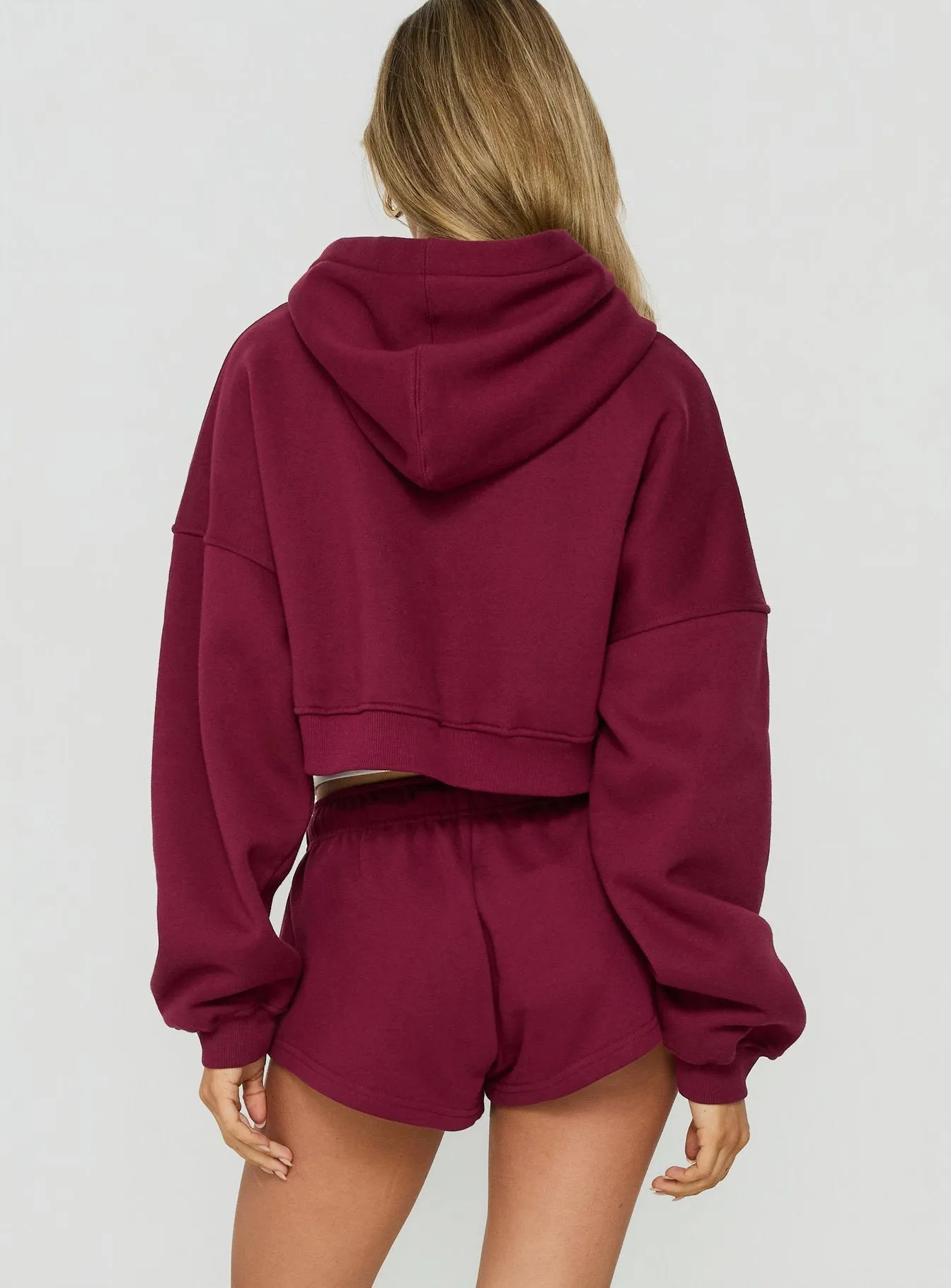 Quinncy Low Rise Sweat Shorts Cherry sold by Princess Polly product image thumbnail 5