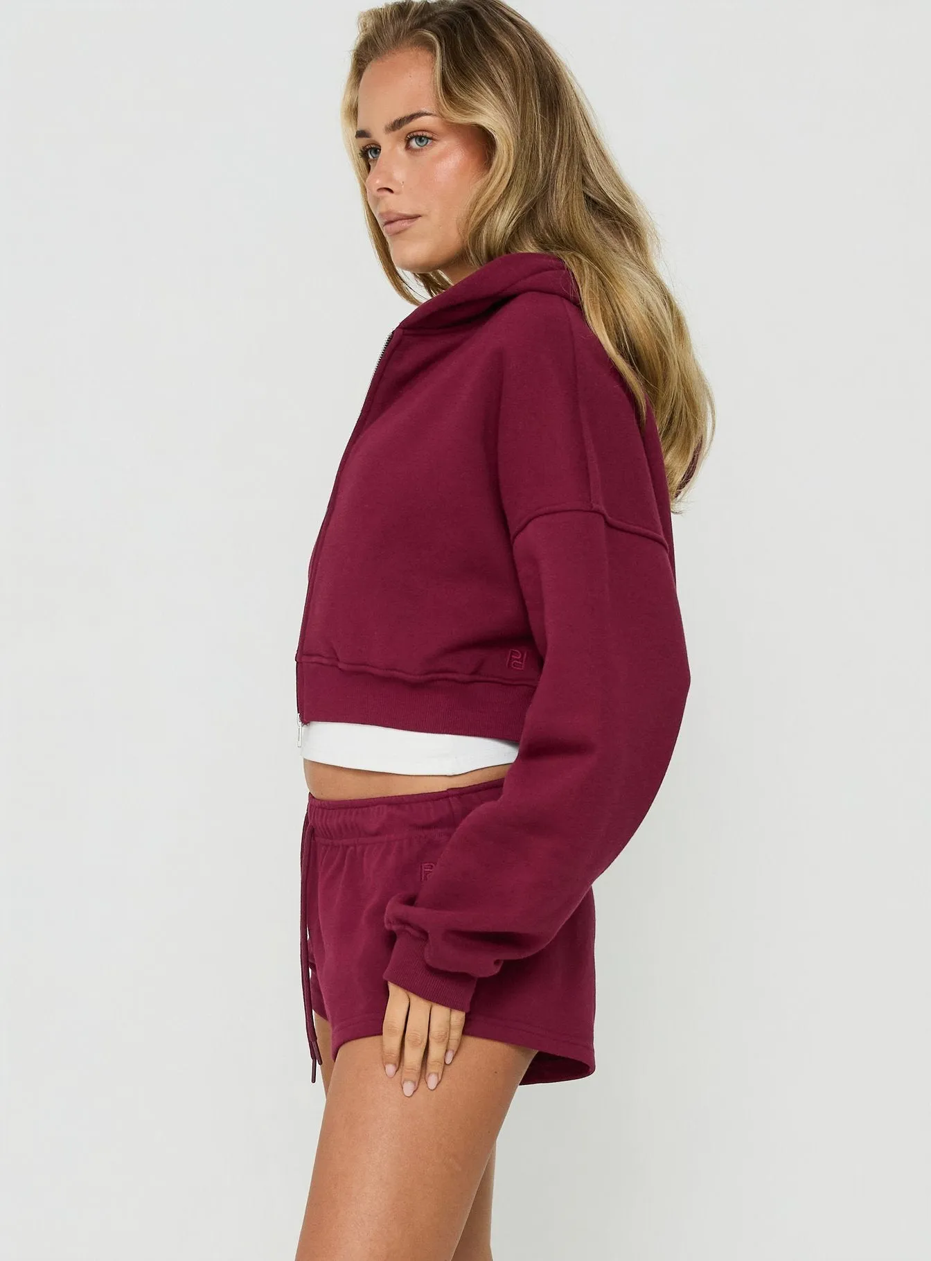 Quinncy Low Rise Sweat Shorts Cherry sold by Princess Polly product image thumbnail 4