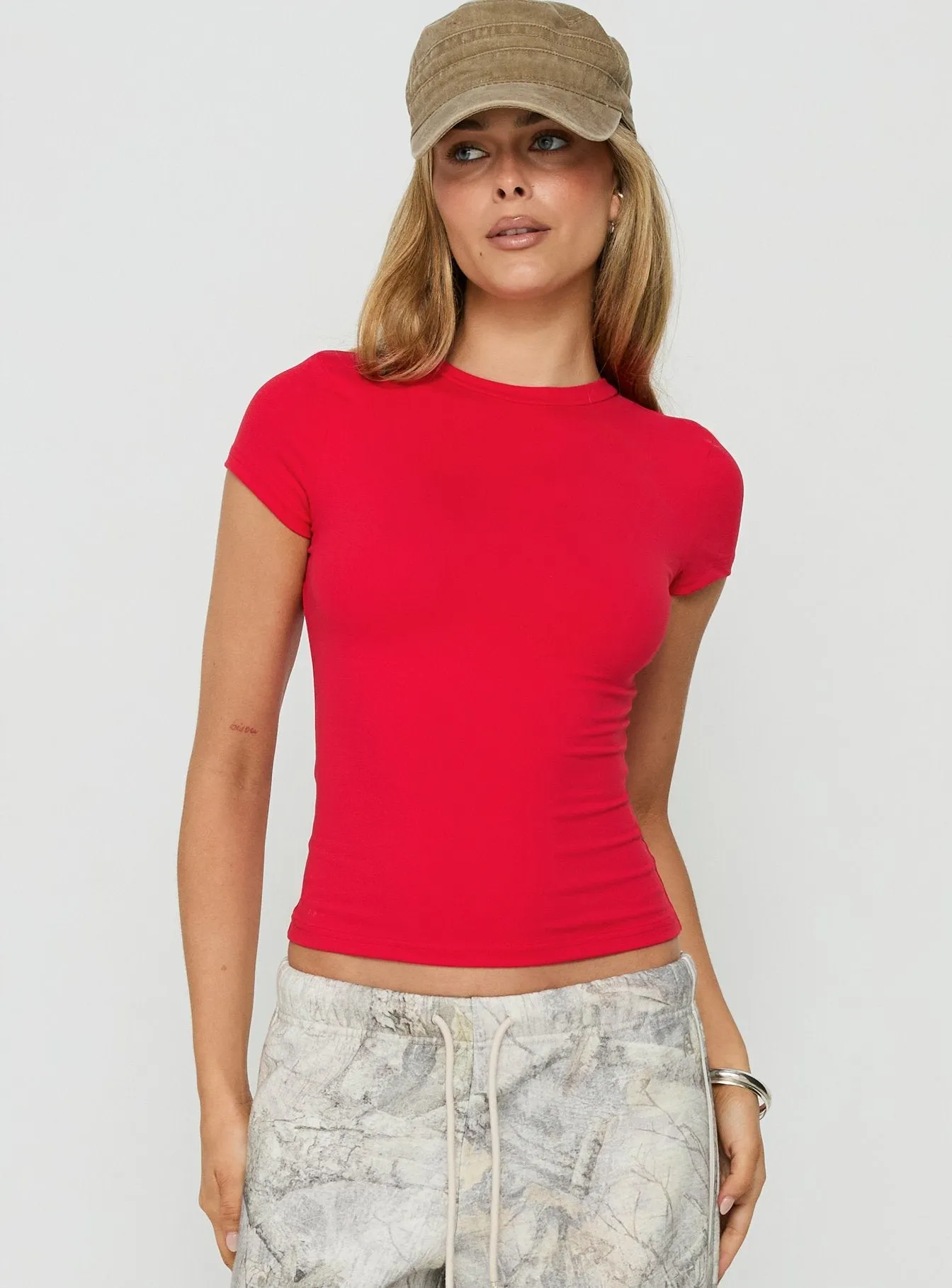 Daily Define Crew Neck Short Sleeve Top Red sold by Princess Polly product image thumbnail 2