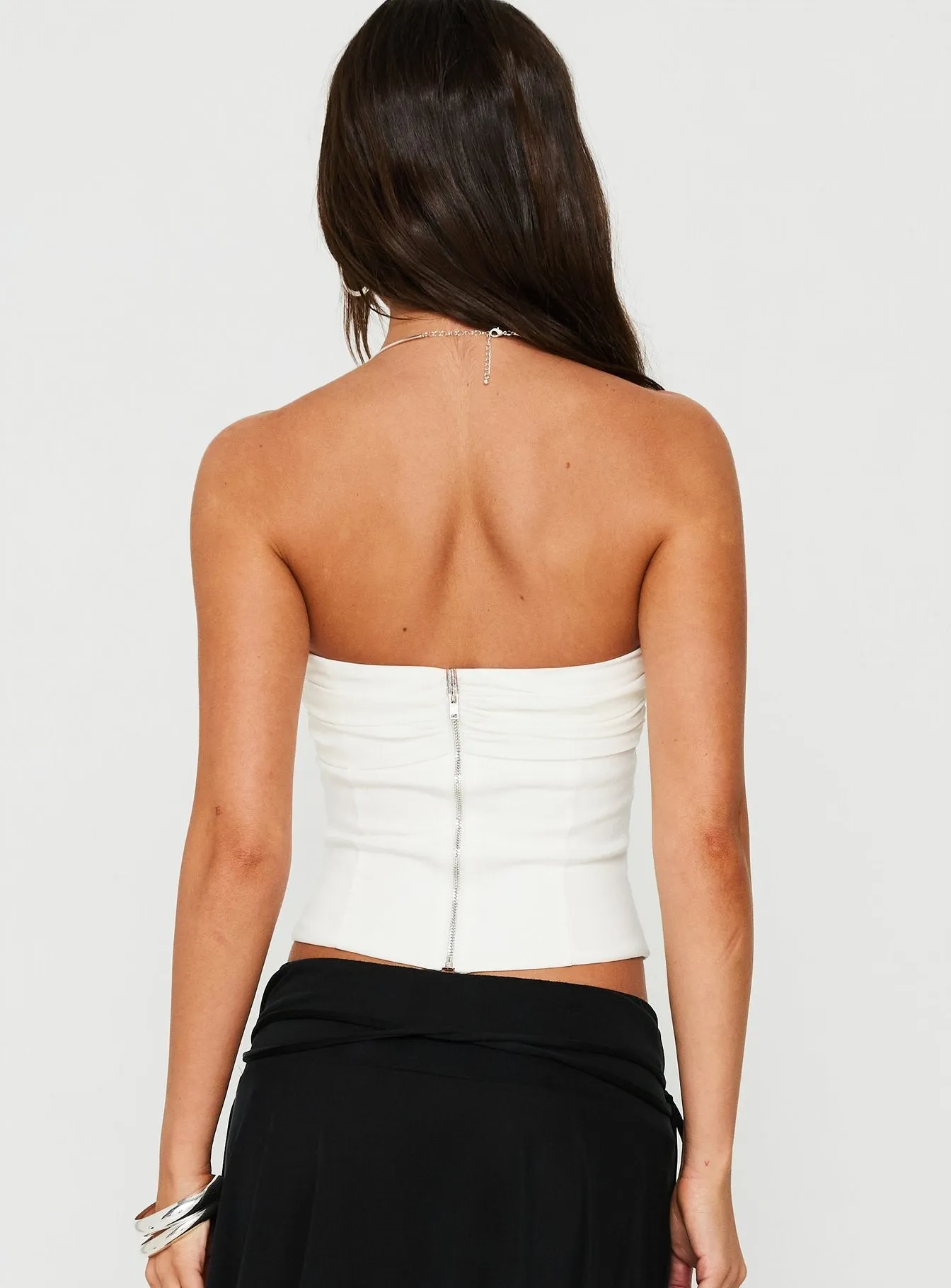 Karisma Strapless Ruched Top White sold by Princess Polly product image thumbnail 5