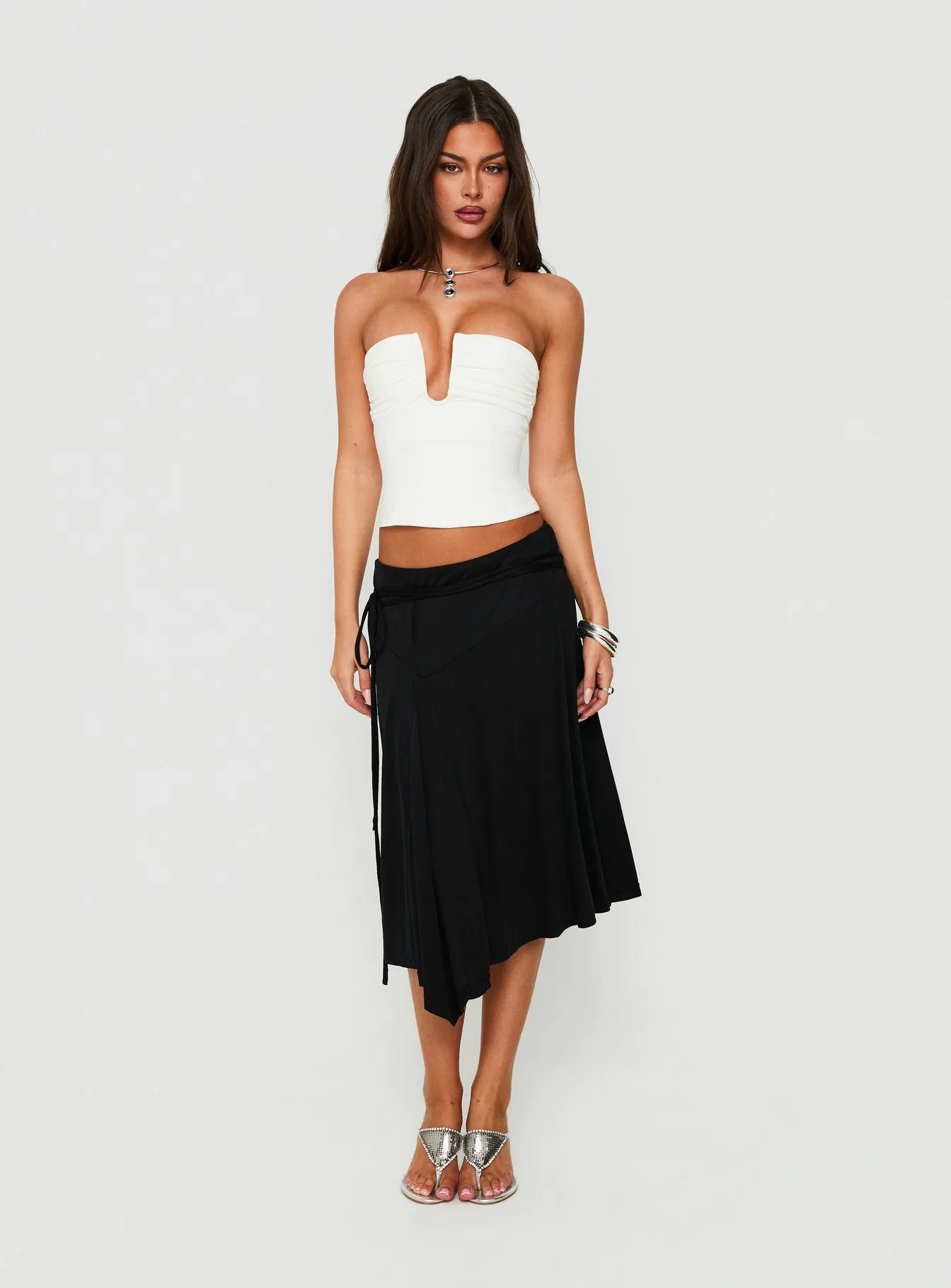 Karisma Strapless Ruched Top White sold by Princess Polly product image thumbnail 3