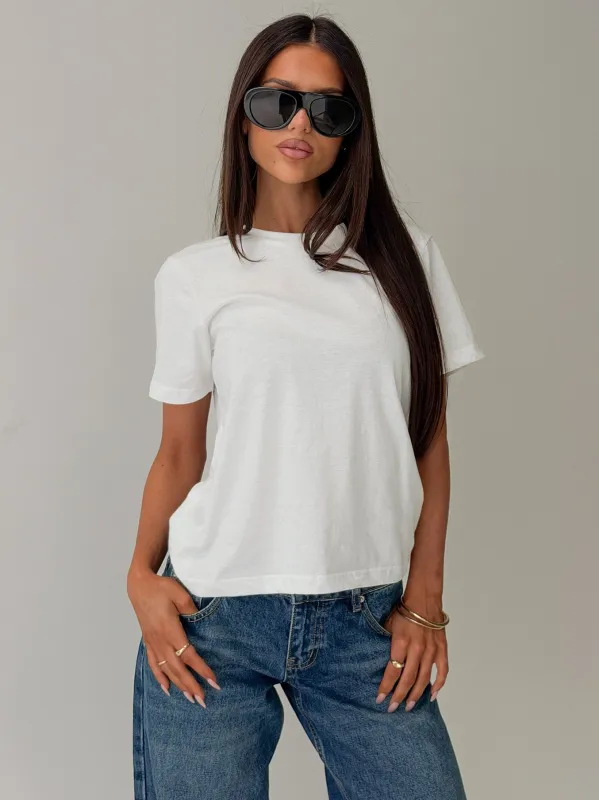 Tarrah Classic Fit Tee White made by Princess Polly