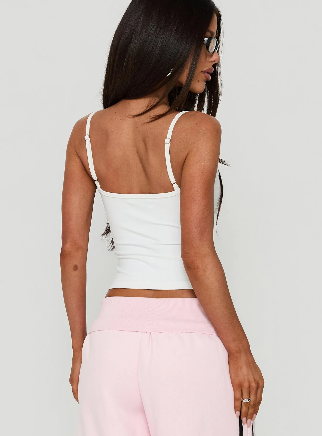 Daily Define Thin Strap Classic Tank Top White sold by Princess Polly product image thumbnail 5
