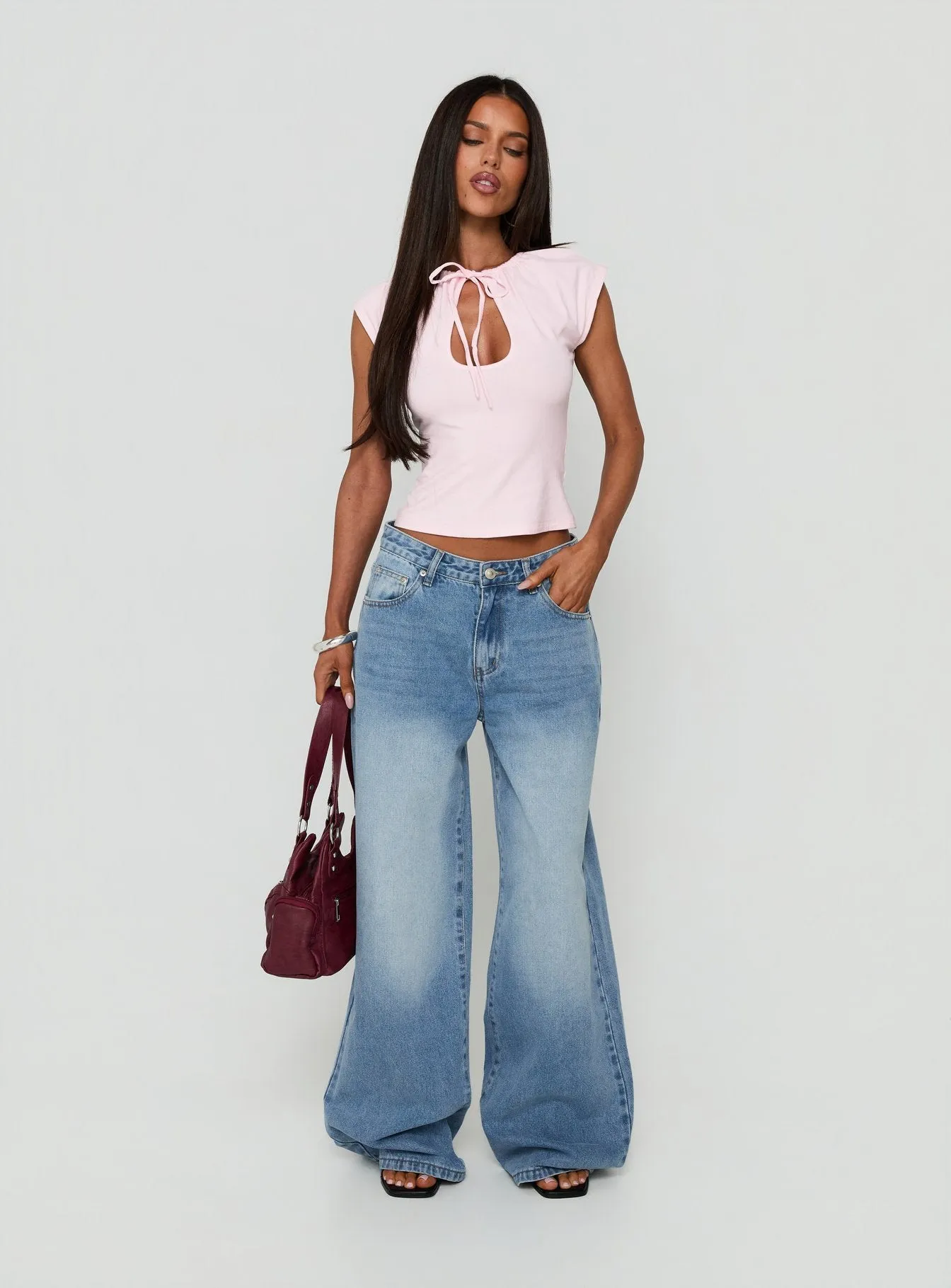 Delectable Tie Detail Short Sleeve Top Pink sold by Princess Polly product image thumbnail 2