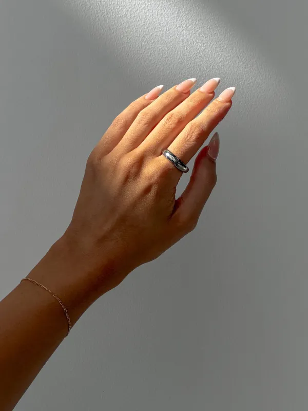 Karensa Stainless Steel Dome Ring Silver made by Princess Polly
