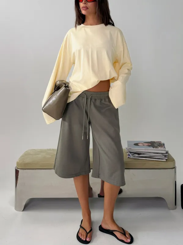 Nikko Longline Fleece Shorts Charcoal made by Princess Polly
