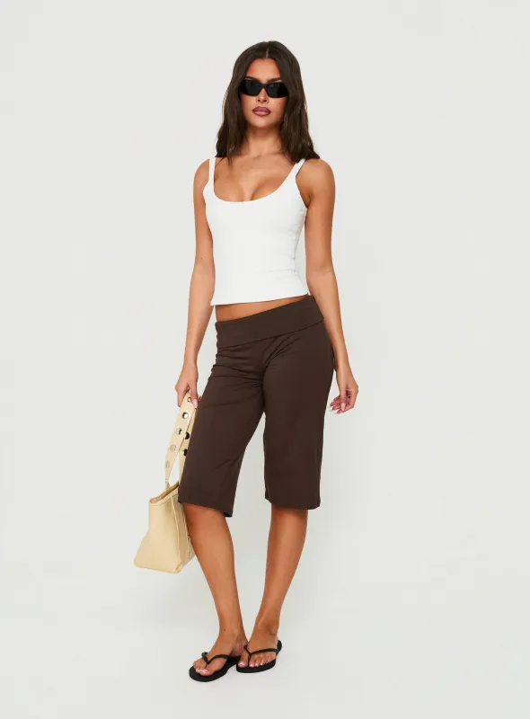 Laroy Folded Capri Pant Chocolate made by Princess Polly