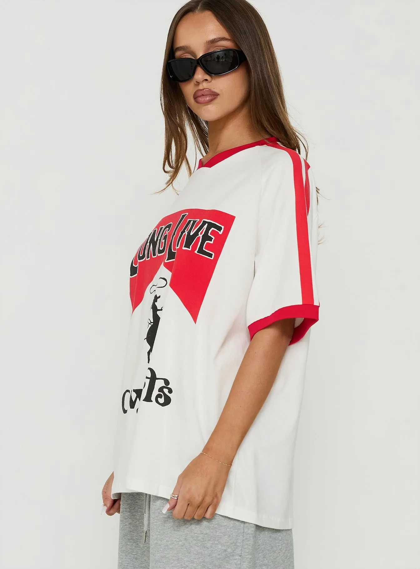 Long Live Cowgirls Oversized Graphic Tee White / Multi sold by Princess Polly product image thumbnail 4