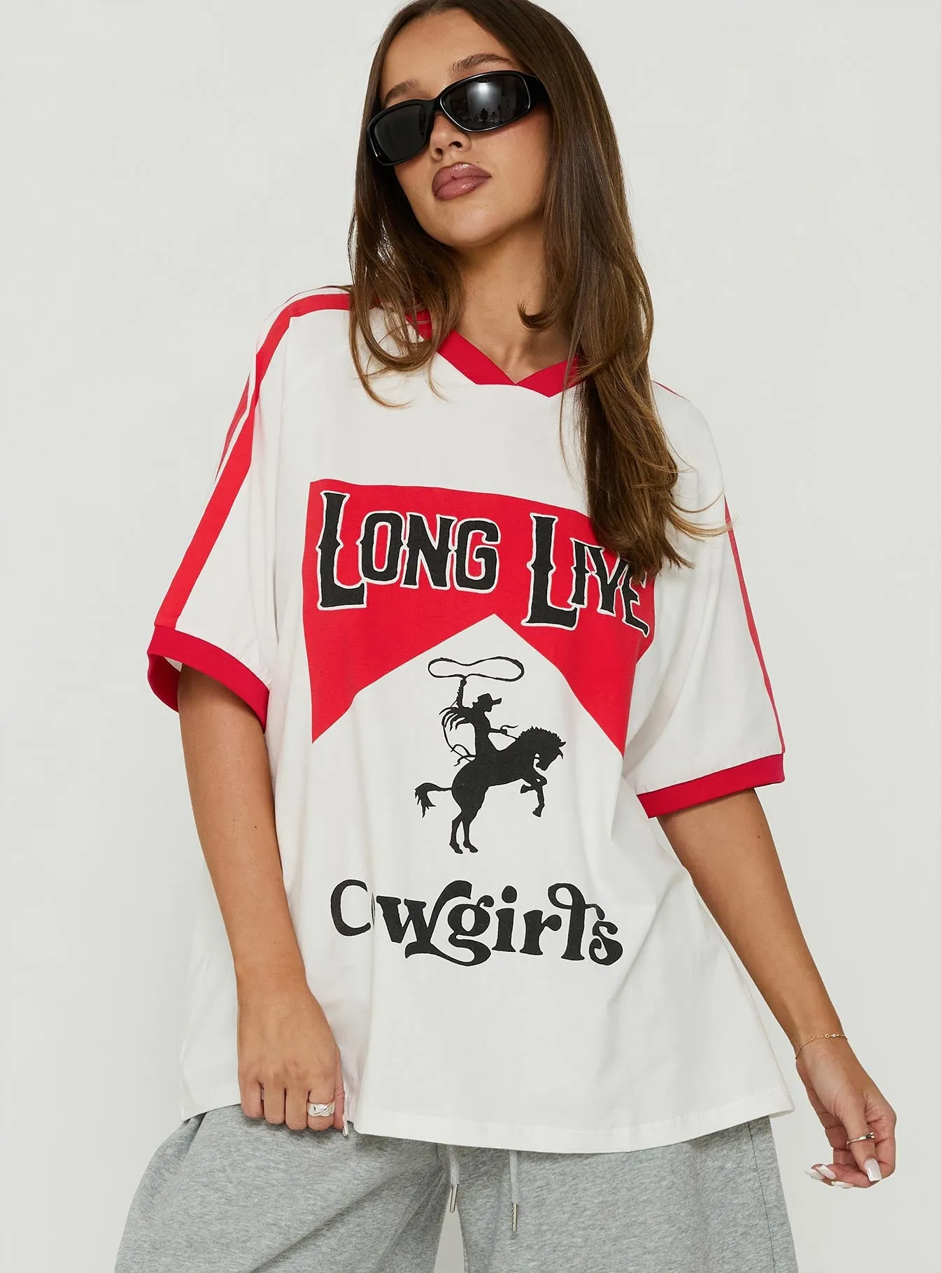 Long Live Cowgirls Oversized Graphic Tee White / Multi sold by Princess Polly product image thumbnail 2