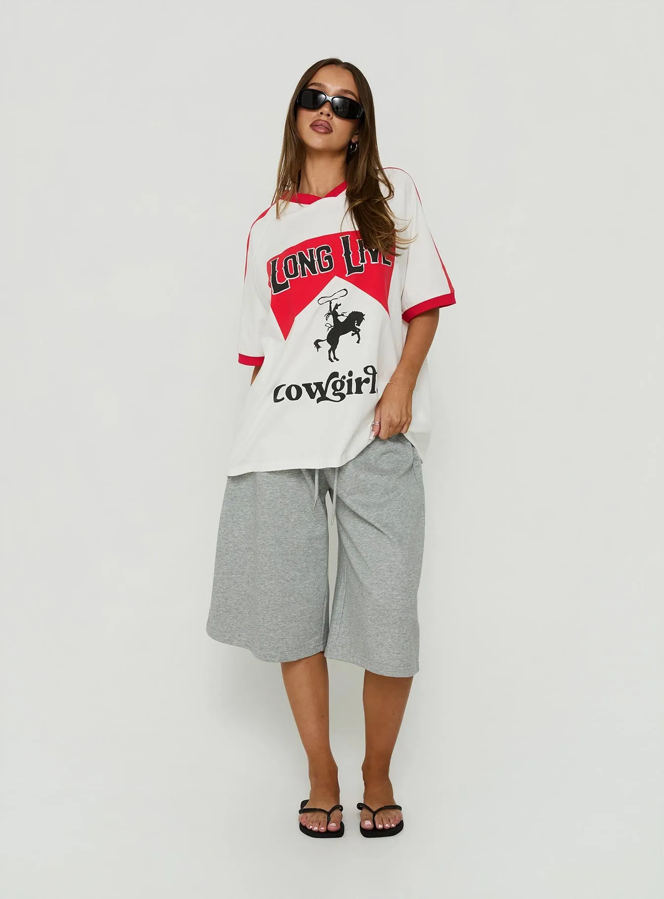 Long Live Cowgirls Oversized Graphic Tee White / Multi sold by Princess Polly product image thumbnail 3