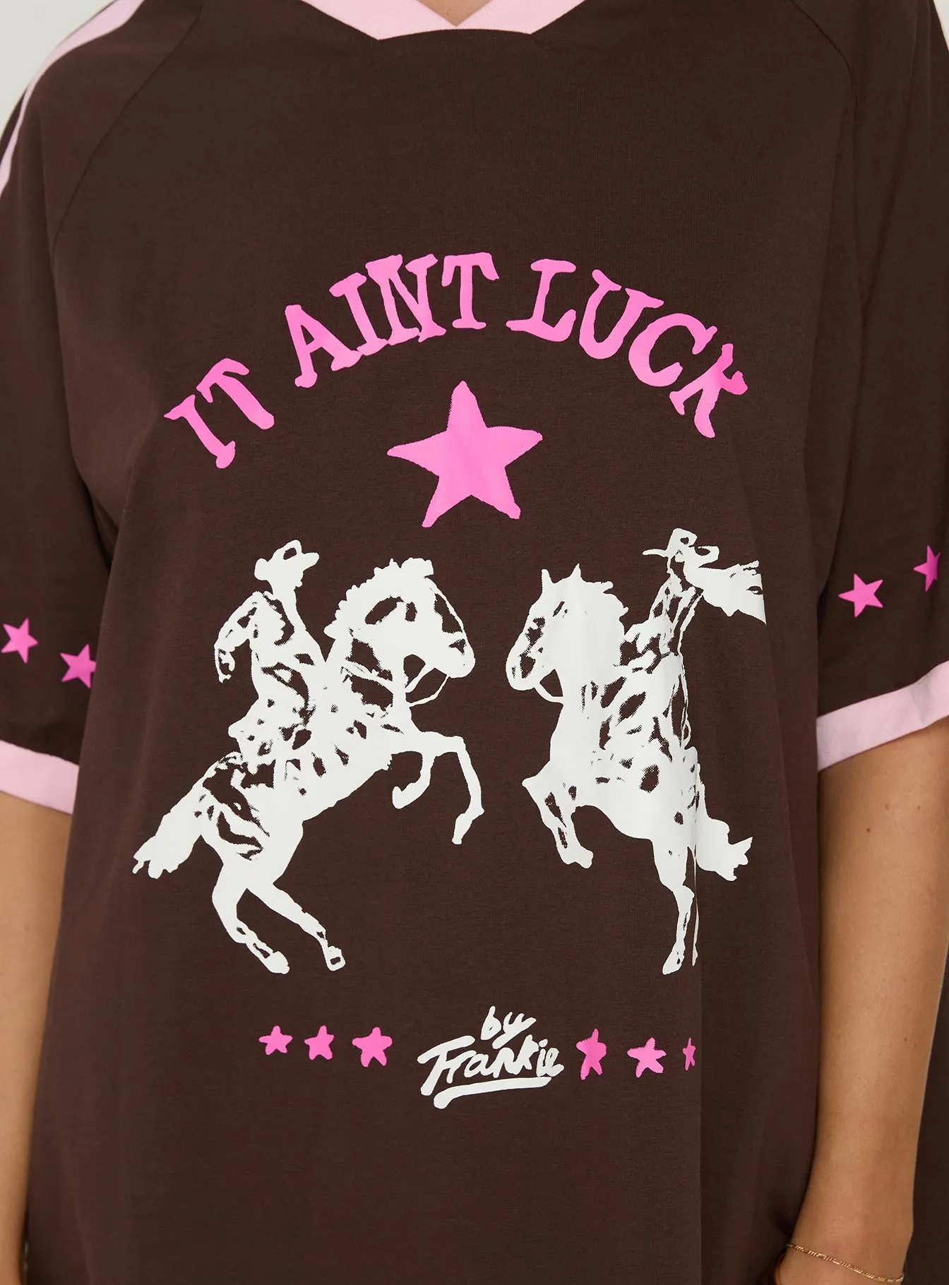 It Ain't Luck Oversized Graphic Tee Brown / Multi sold by Princess Polly product image thumbnail 5