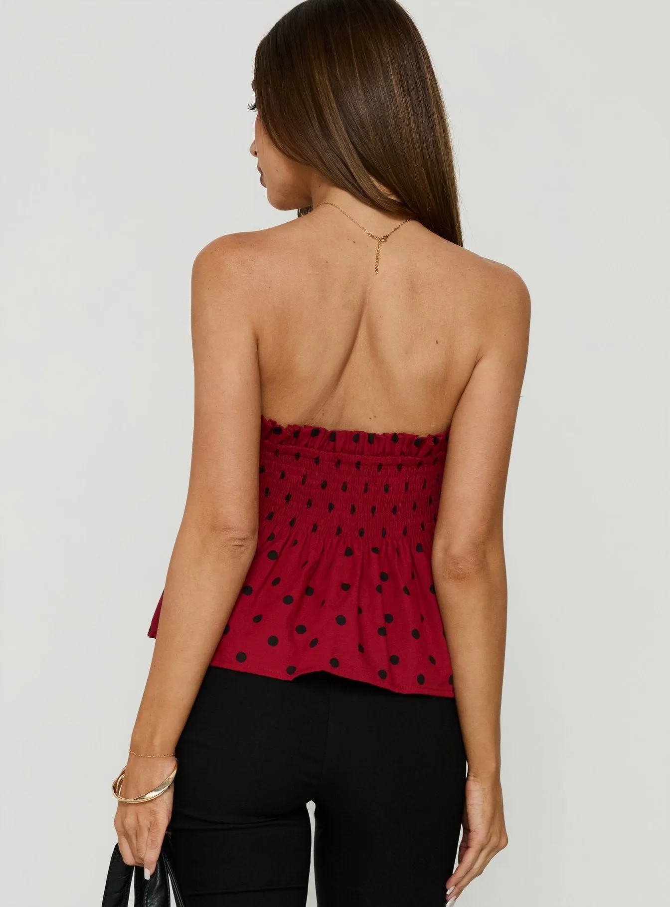 Peachy Keen Frill Cami Top Red Polka Dot sold by Princess Polly product image thumbnail 4