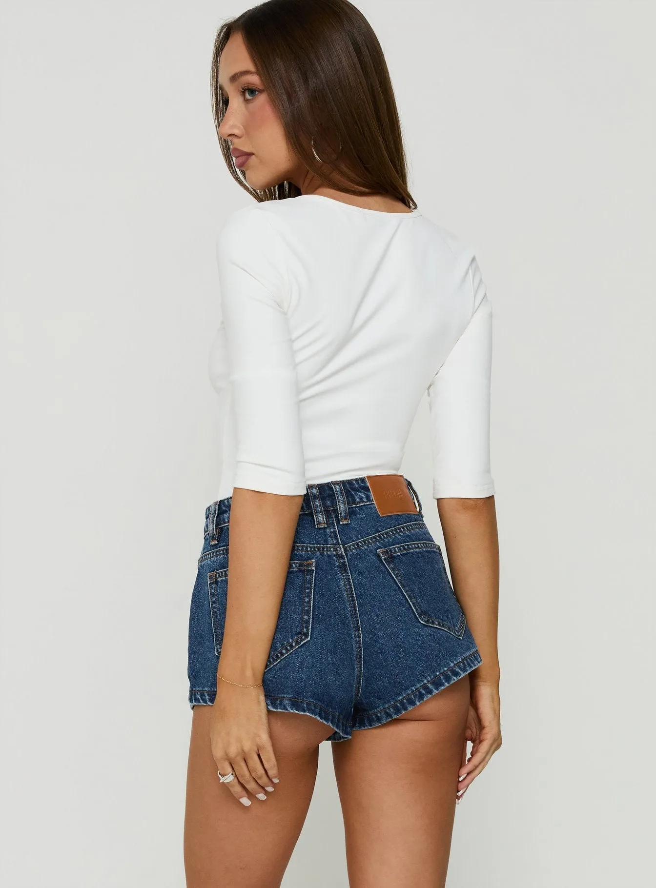 Vivie High Rise Micro Short Indigo Blue sold by Princess Polly product image thumbnail 4