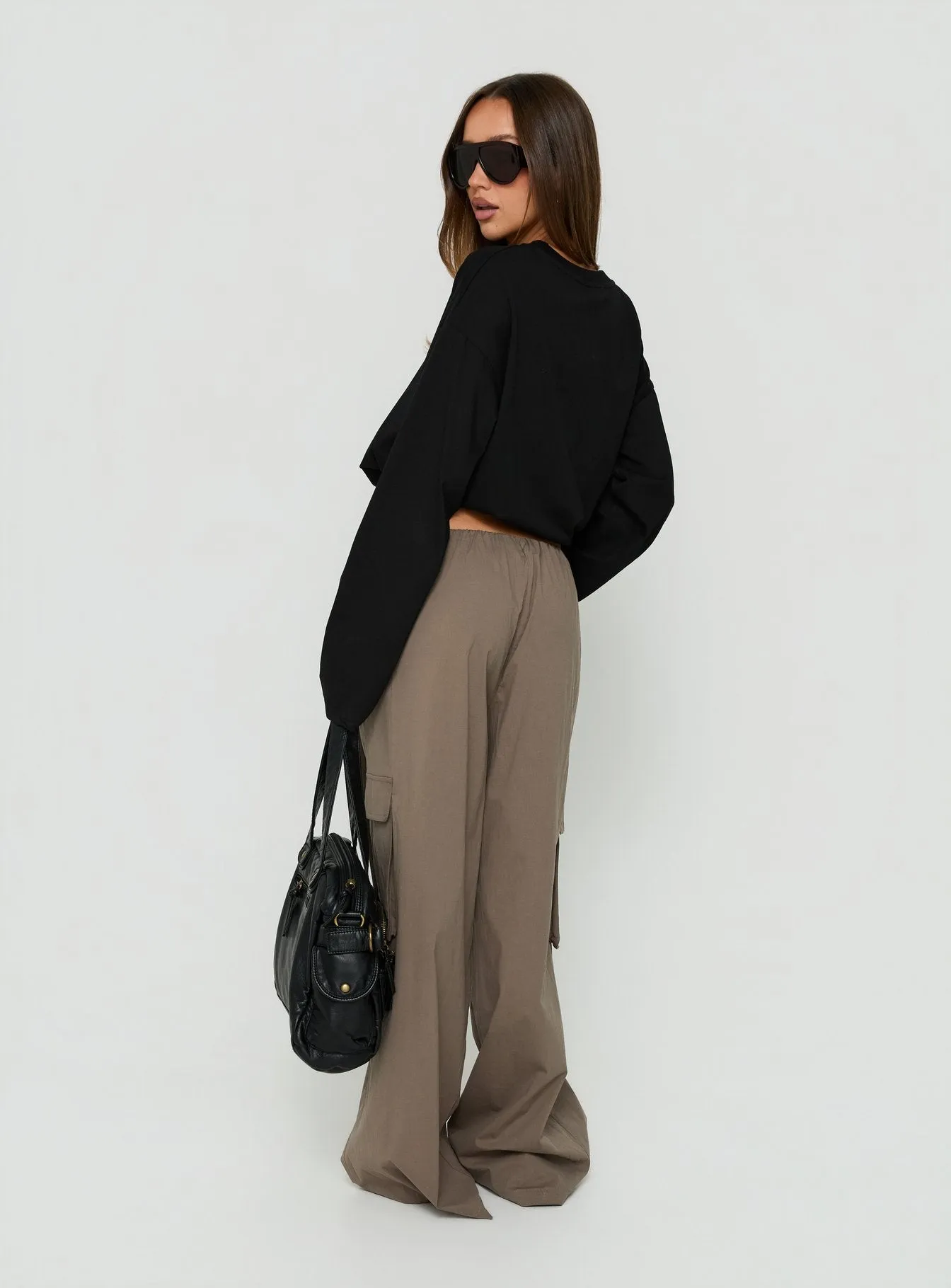 Lunea Concealed Waistband Cargo Pants Charcoal sold by Princess Polly product image thumbnail 5
