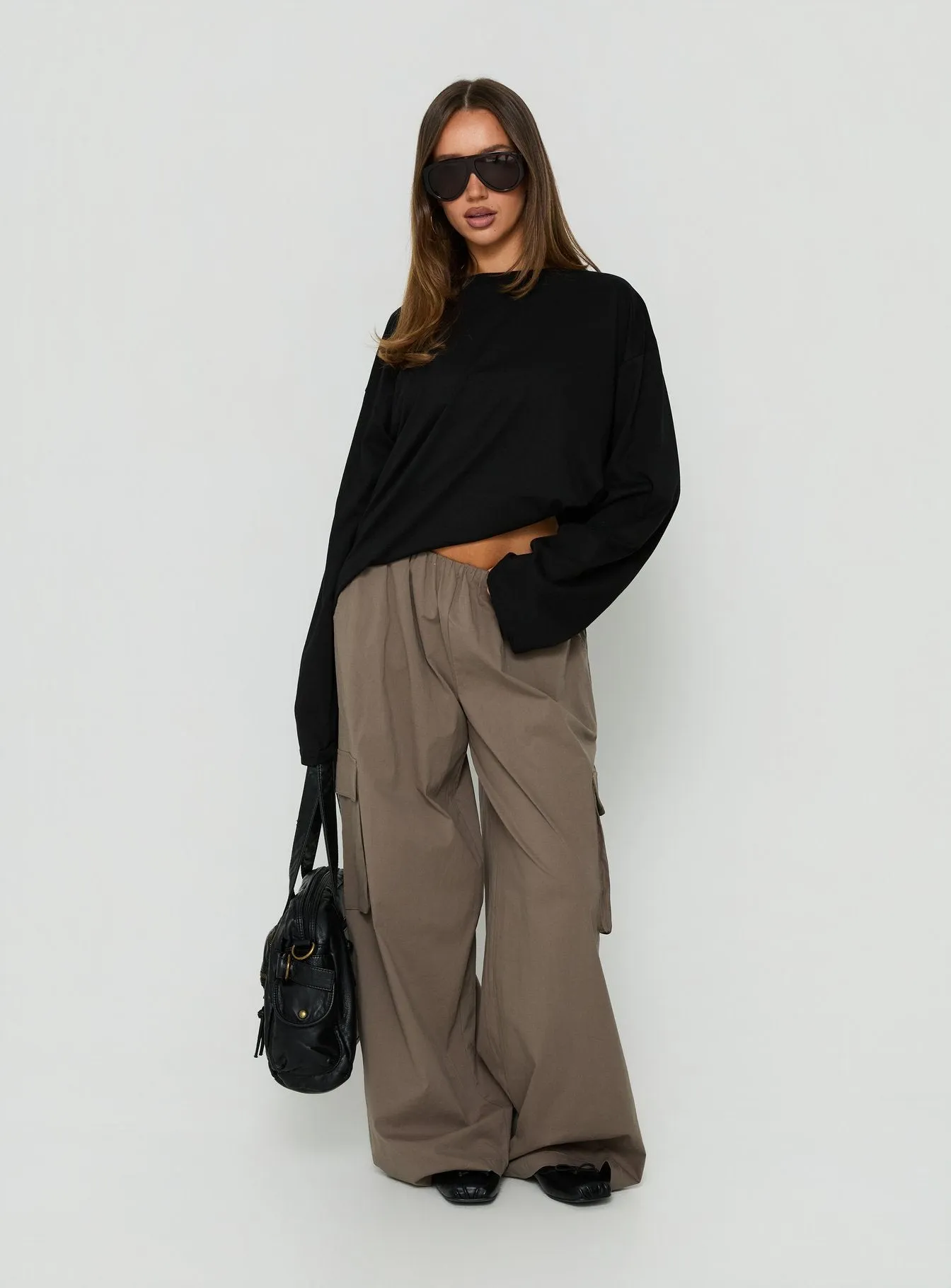 Lunea Concealed Waistband Cargo Pants Charcoal sold by Princess Polly product image thumbnail 3