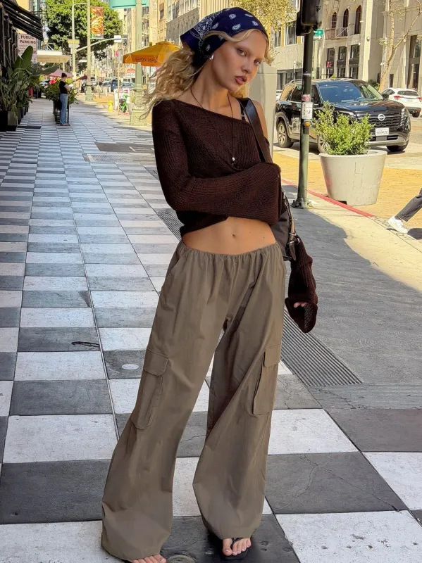 Lunea Concealed Waistband Cargo Pants Charcoal made by Princess Polly