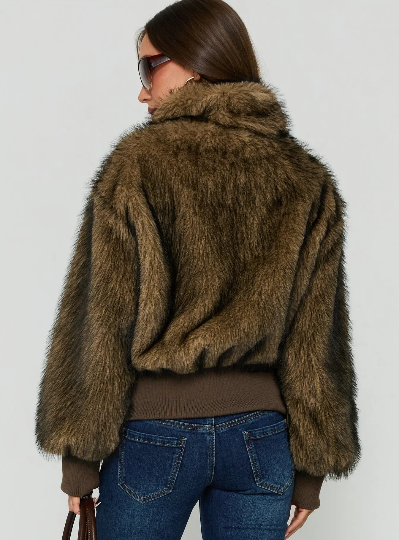 Luxia Faux Fur Funnel Neck Jacket Multi sold by Princess Polly product image thumbnail 5