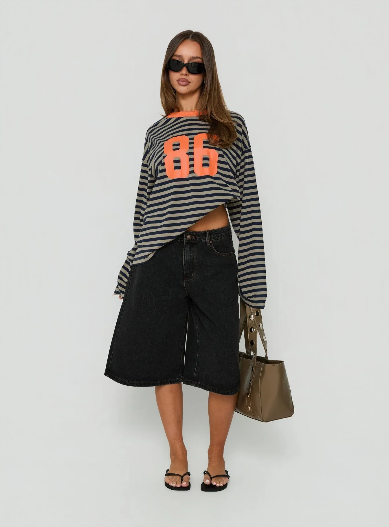 All Rounder Long Sleeve Varsity Graphic Top Multi Stripe sold by Princess Polly product image thumbnail 3