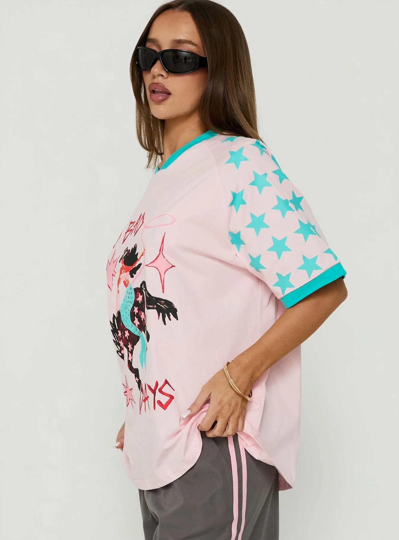 No Bad Days Oversized Graphic Tee Pink / Multi sold by Princess Polly product image thumbnail 3