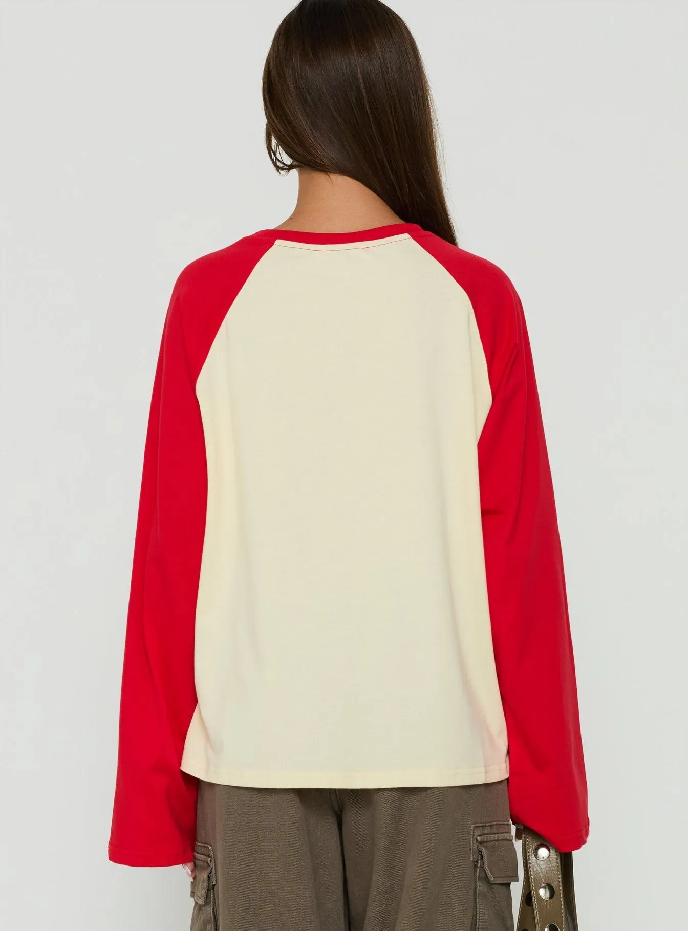 Settle Down Long Sleeve Raglan Top Lemon / Red sold by Princess Polly product image thumbnail 5