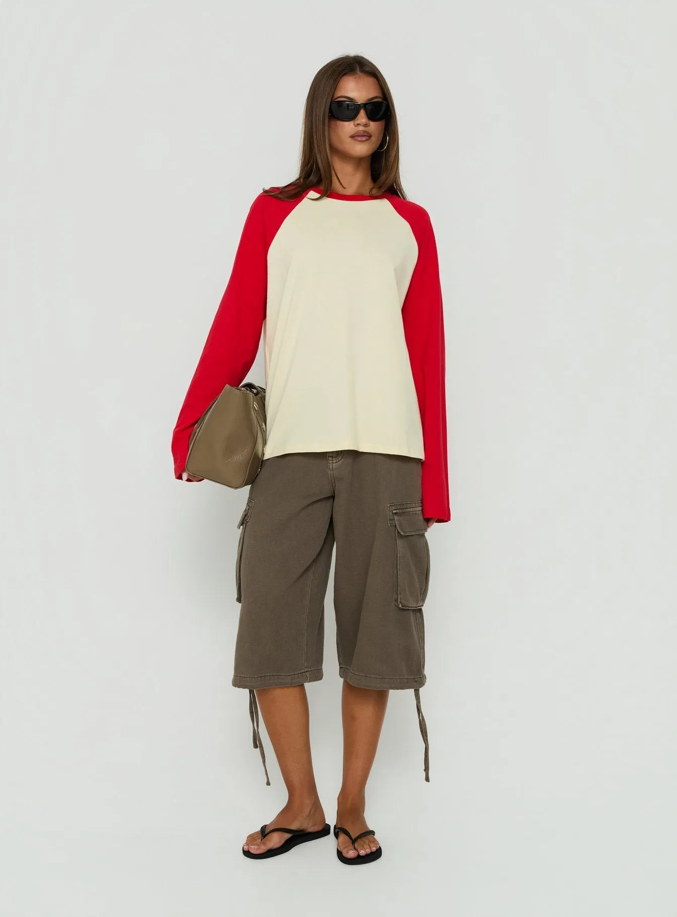 Settle Down Long Sleeve Raglan Top Lemon / Red sold by Princess Polly product image thumbnail 3