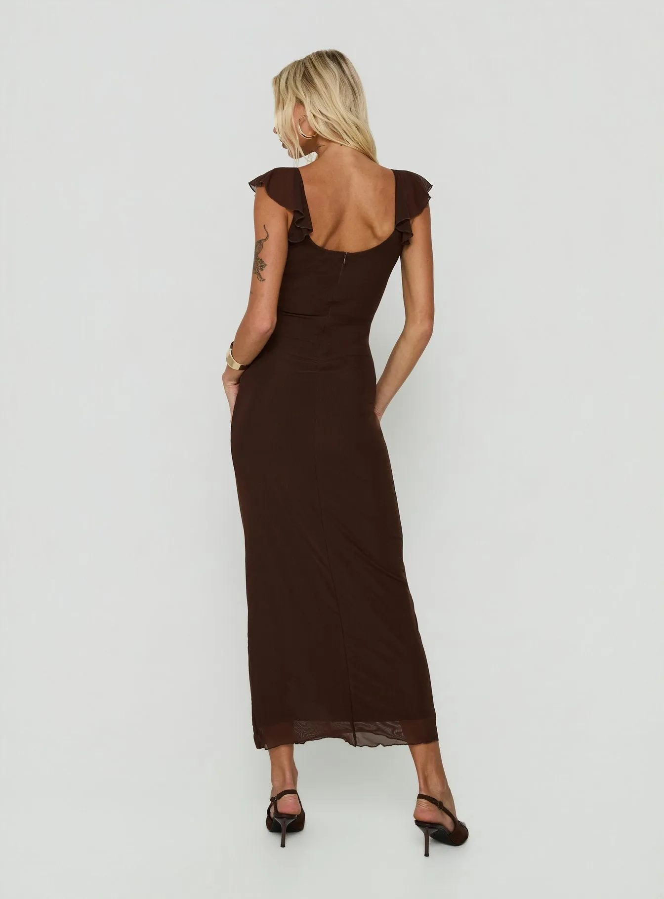 Sandberg Maxi Dress Chocolate sold by Princess Polly product image thumbnail 4
