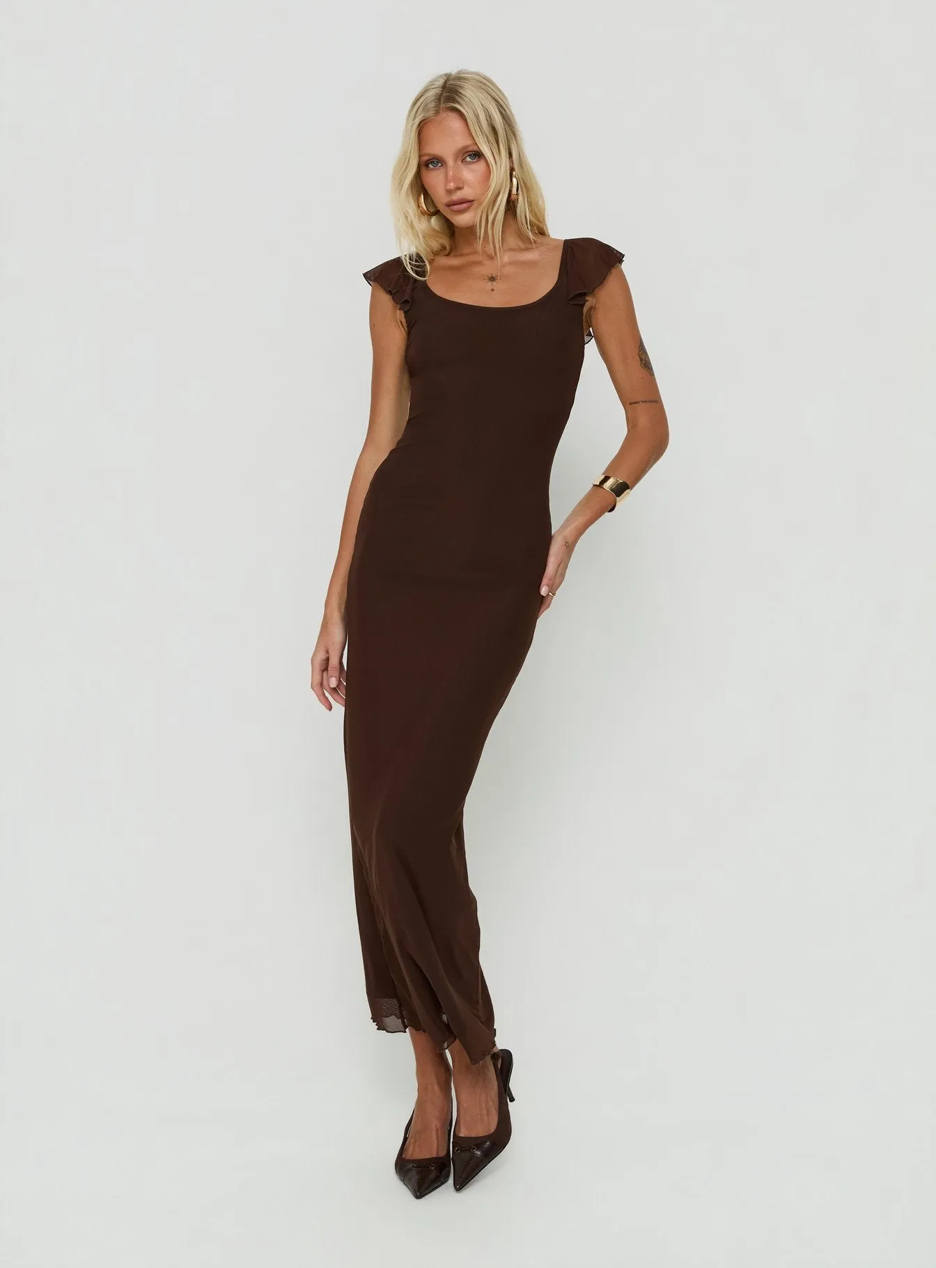 Sandberg Maxi Dress Chocolate sold by Princess Polly product image thumbnail 2