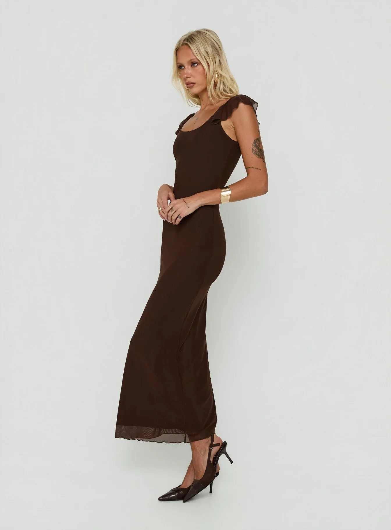Sandberg Maxi Dress Chocolate sold by Princess Polly product image thumbnail 3
