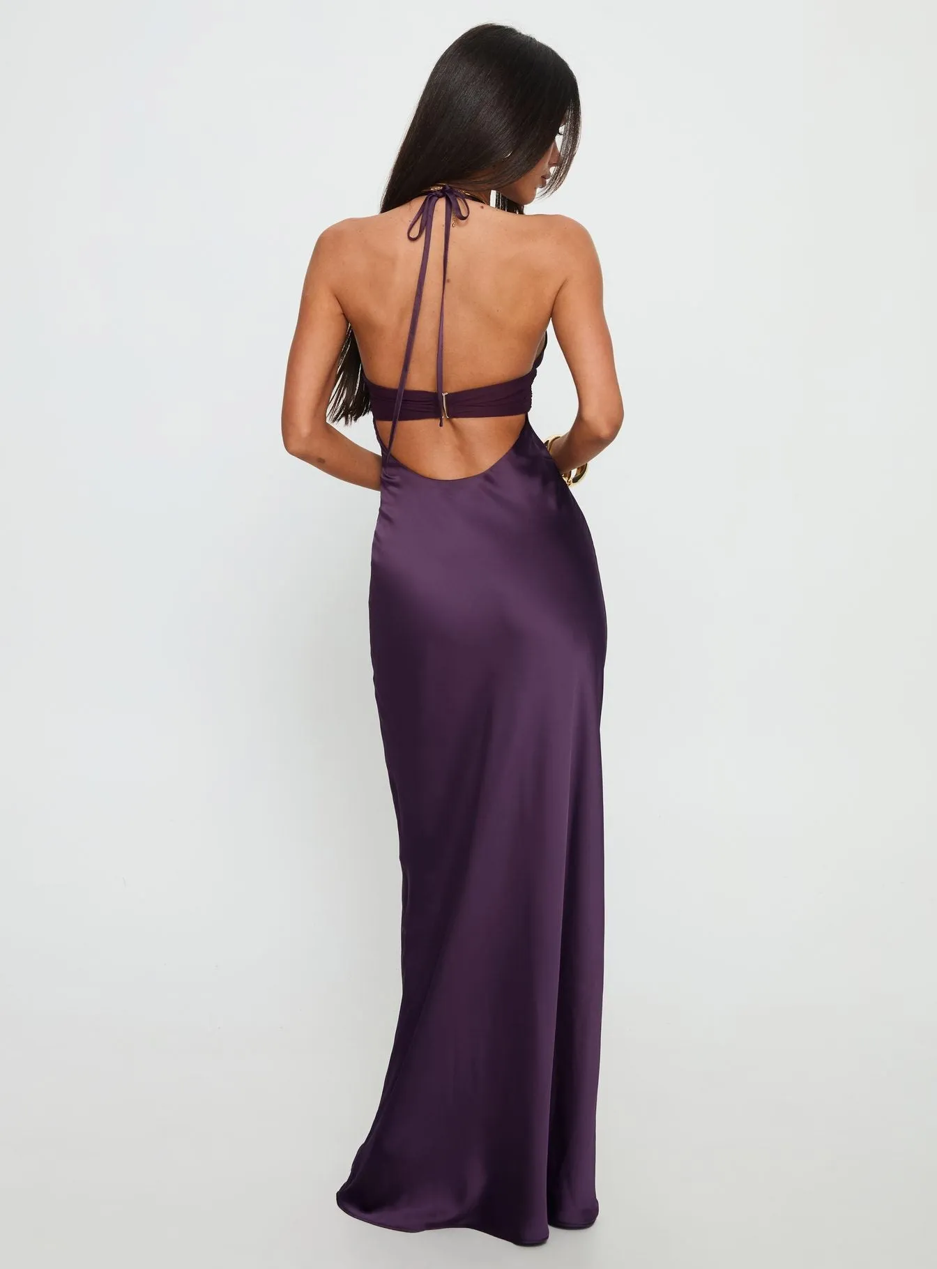 Odyssa Halter Maxi Dress Purple Petite sold by Princess Polly product image thumbnail 4