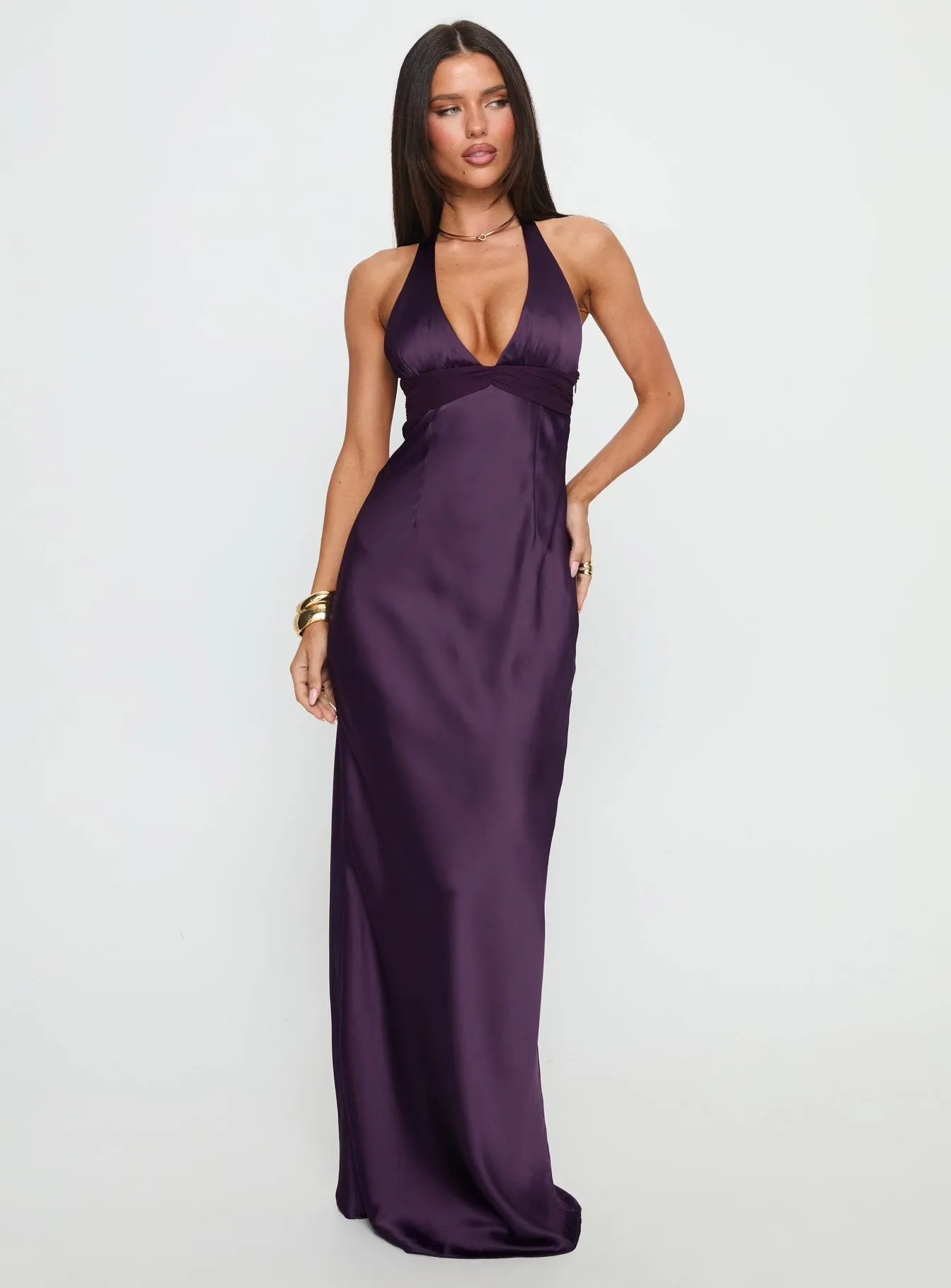 Odyssa Halter Maxi Dress Purple Petite sold by Princess Polly