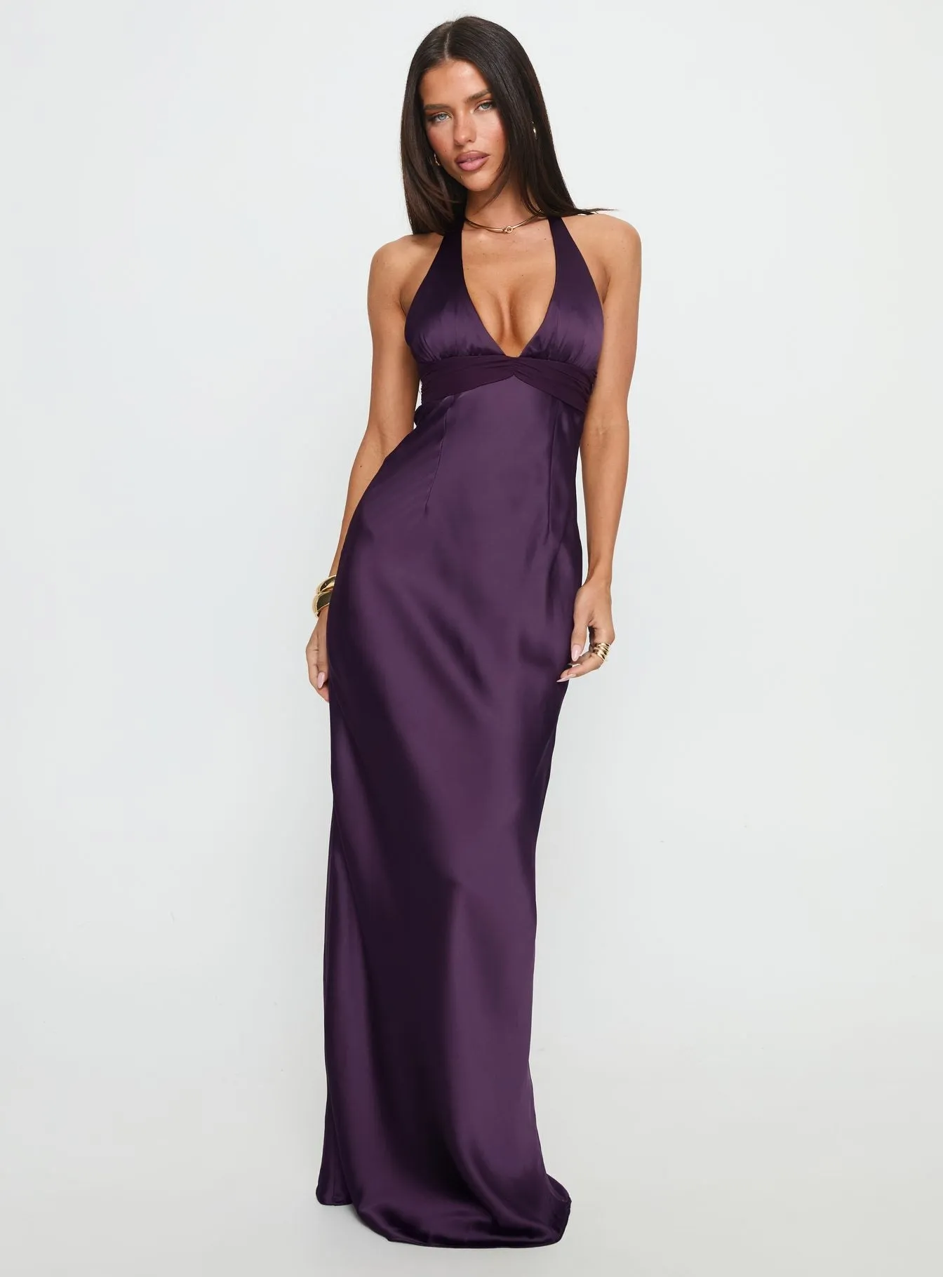 Odyssa Halter Maxi Dress Purple Petite sold by Princess Polly product image thumbnail 2