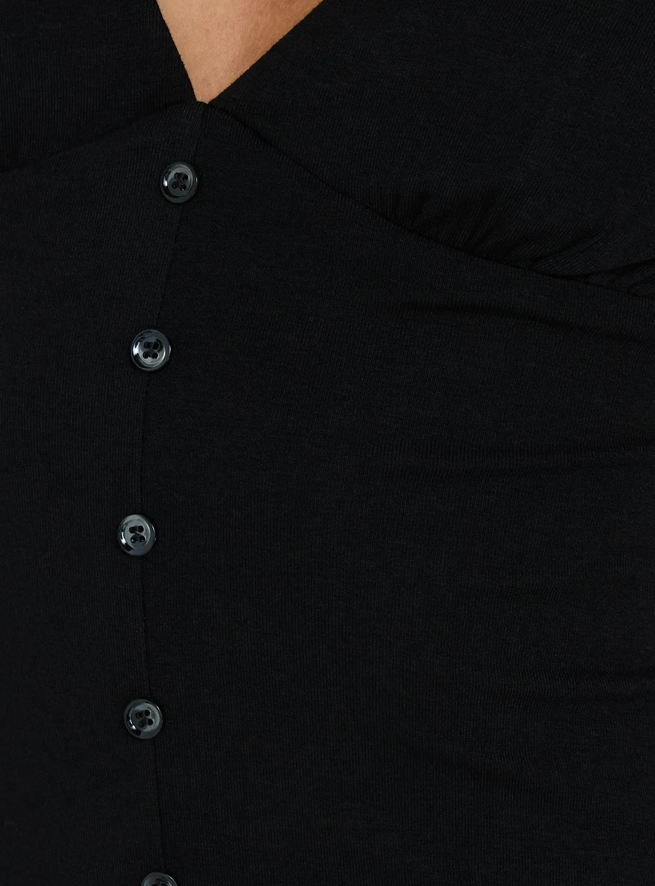Tessah V Neck Button Up Playsuit Black sold by Princess Polly product image thumbnail 5