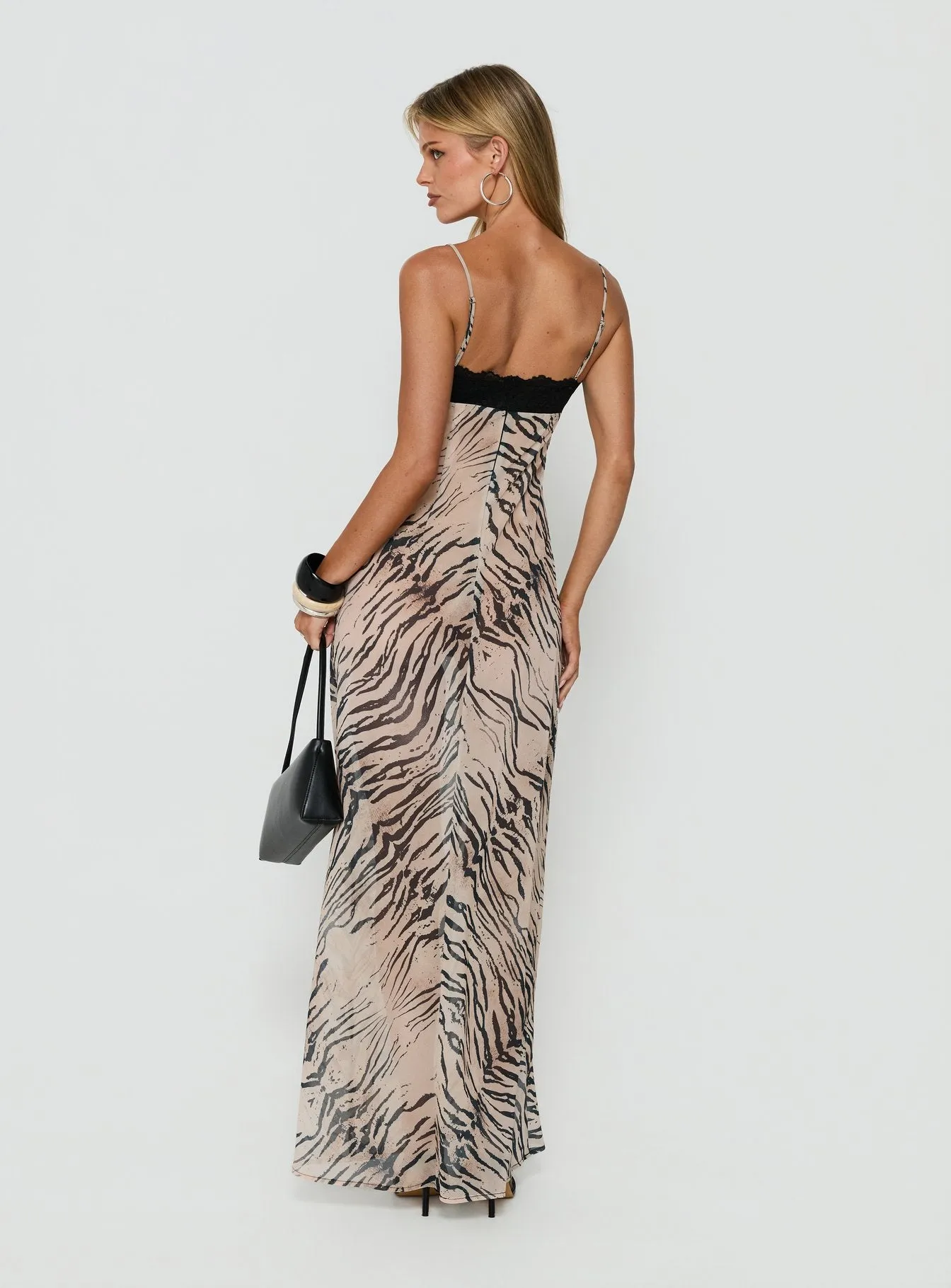 Kirstena Chiffon Lace Maxi Dress Animal Splice sold by Princess Polly product image thumbnail 5
