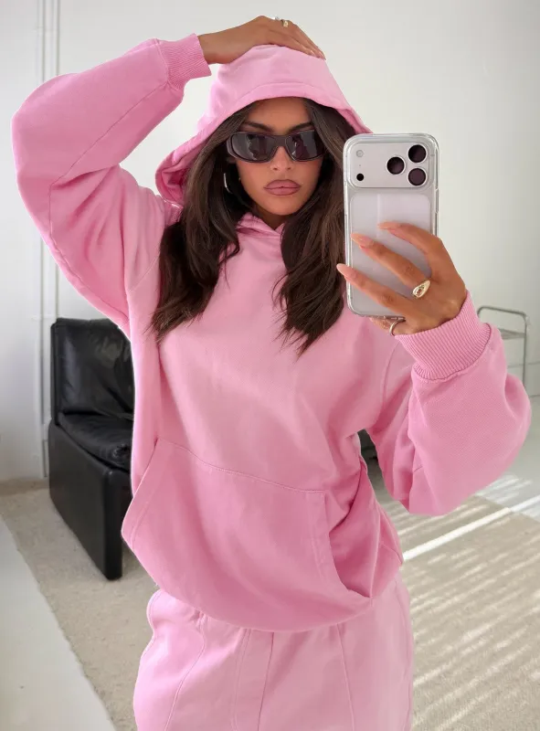 American Thrift Pullover Oversized Hoodie Washed Pink made by Princess Polly