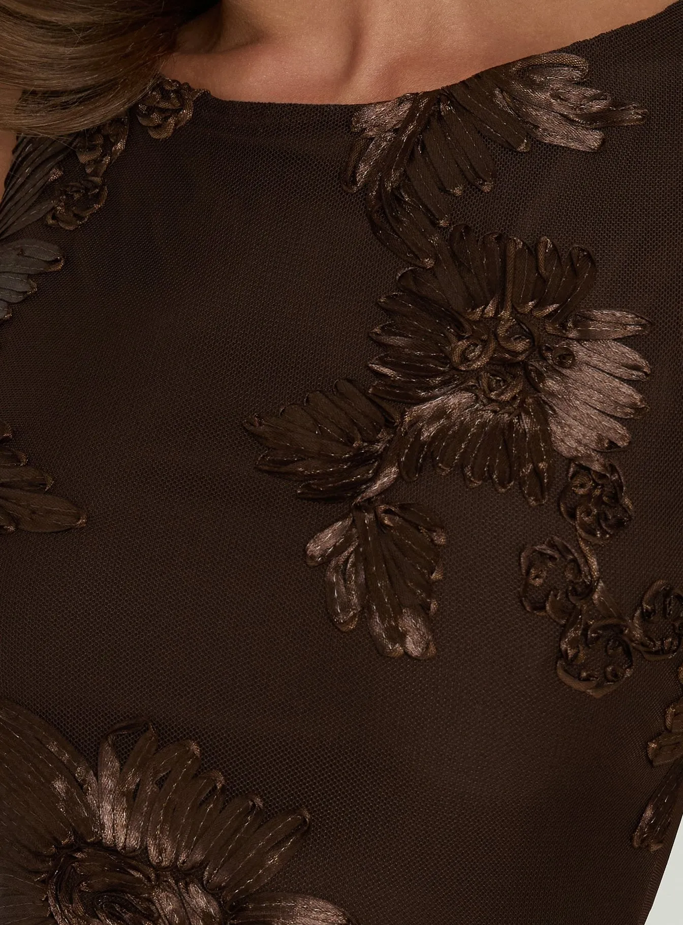 Fionna Floral Maxi Dress Chocolate sold by Princess Polly product image thumbnail 5