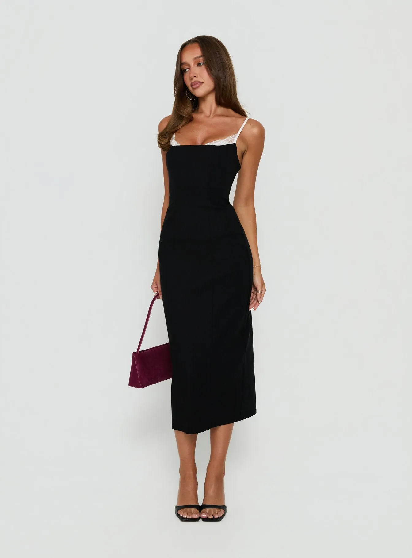 Renaissance Corset Lace Midi Dress Black / White sold by Princess Polly product image thumbnail 2