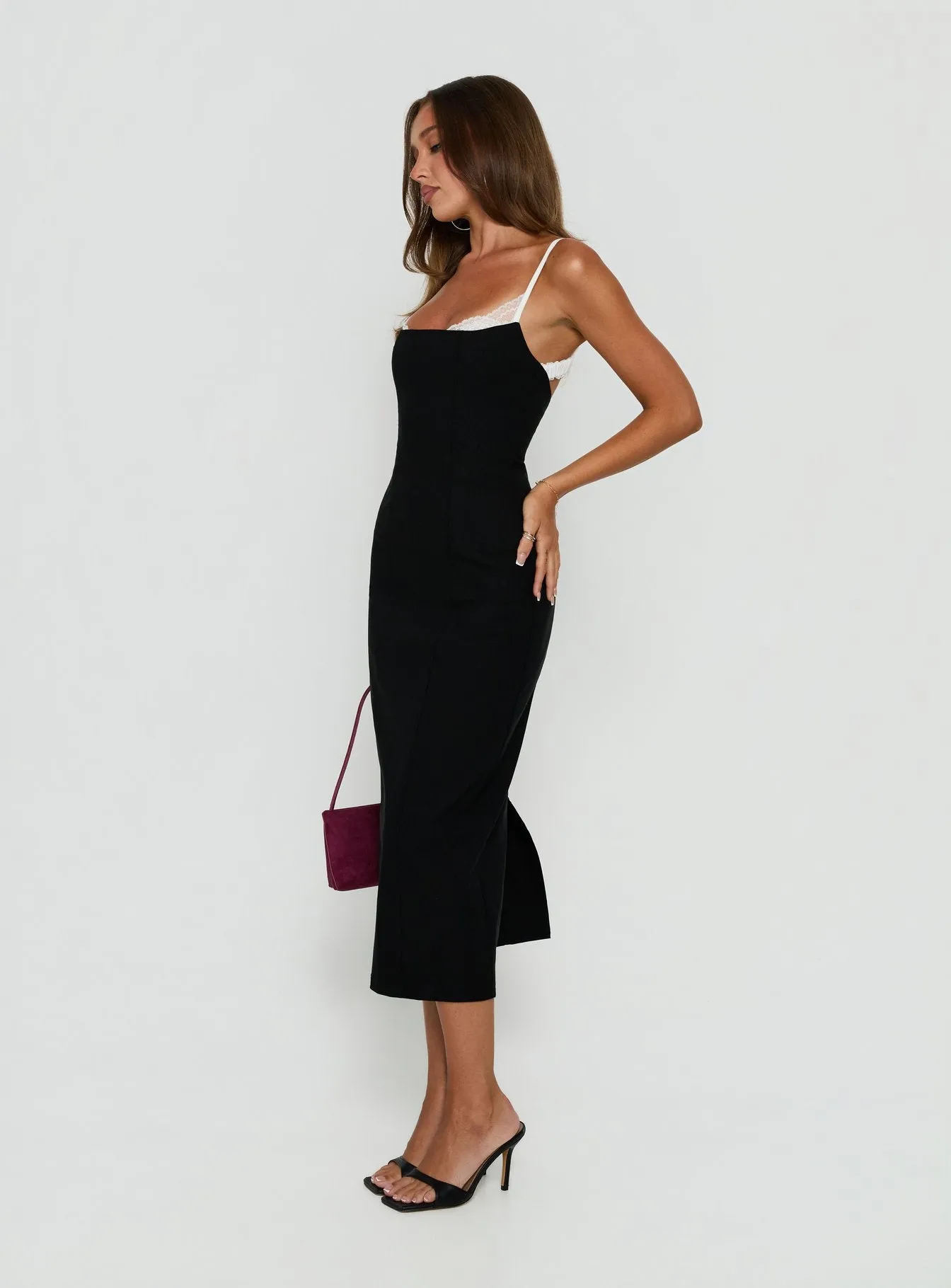 Renaissance Corset Lace Midi Dress Black / White sold by Princess Polly product image thumbnail 4