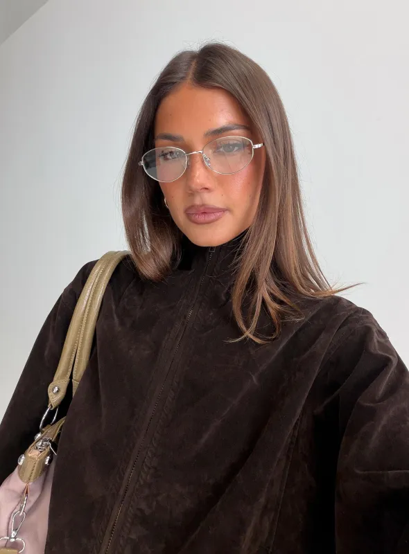 Aylaa Sunglasses Silver / Blue made by Princess Polly