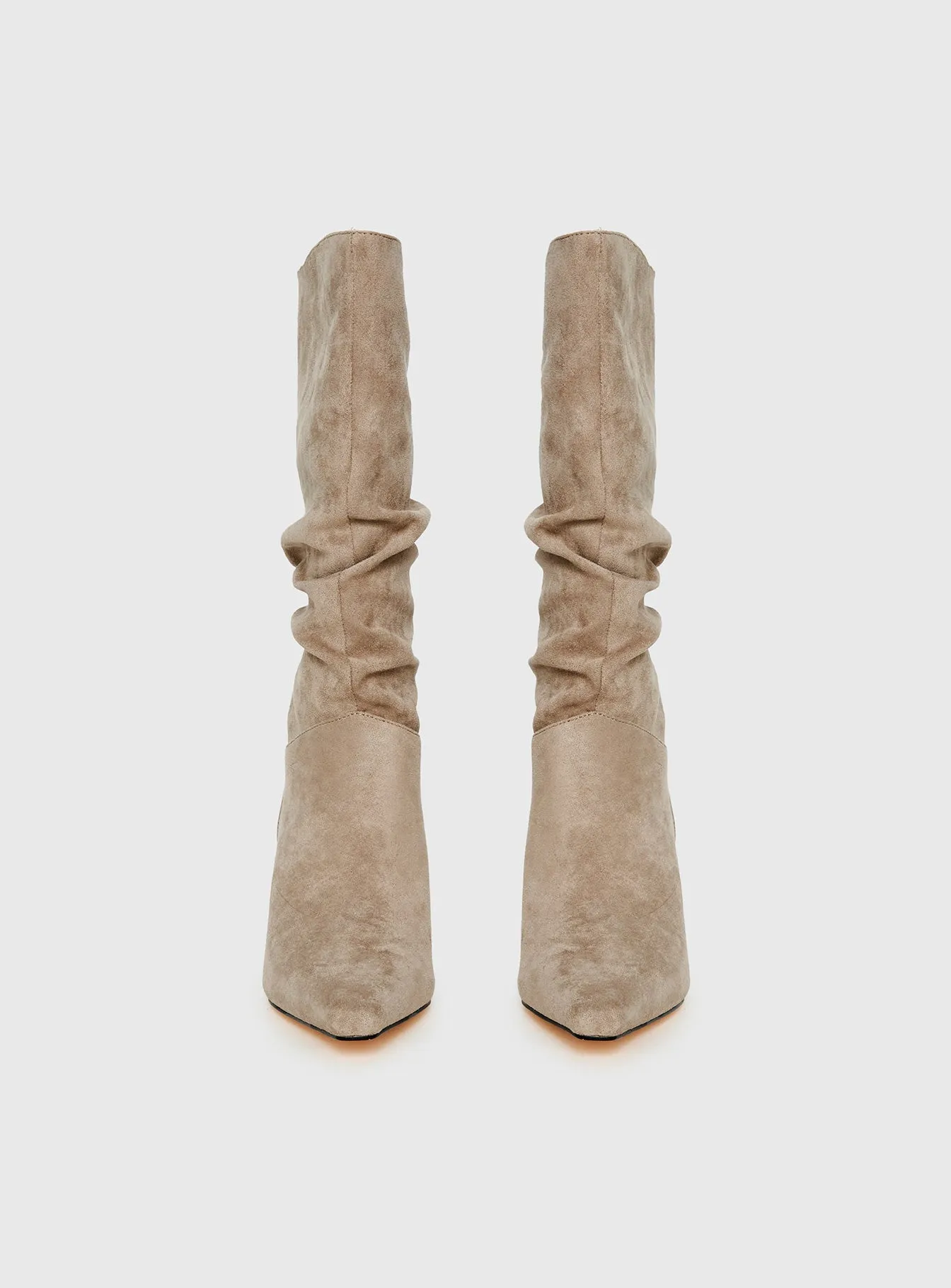 Such A Charmer Faux Suede Scrunch Boot Taupe sold by Princess Polly product image thumbnail 3