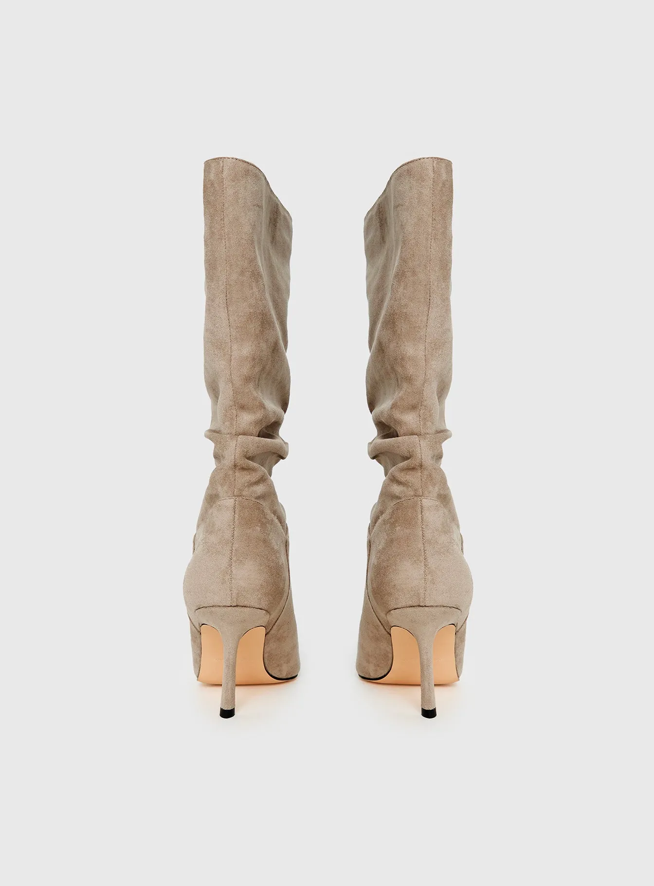 Such A Charmer Faux Suede Scrunch Boot Taupe sold by Princess Polly product image thumbnail 4