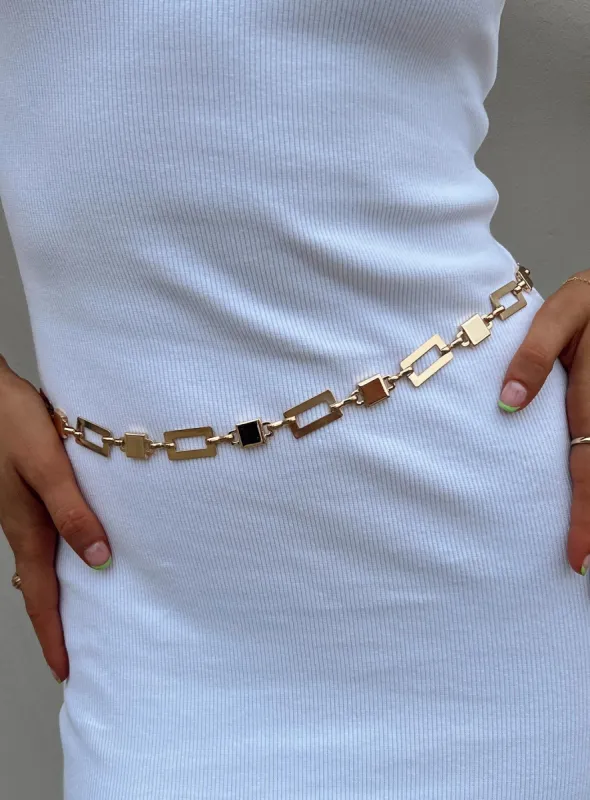 Jerrad Chain Belt Gold sold by Princess Polly